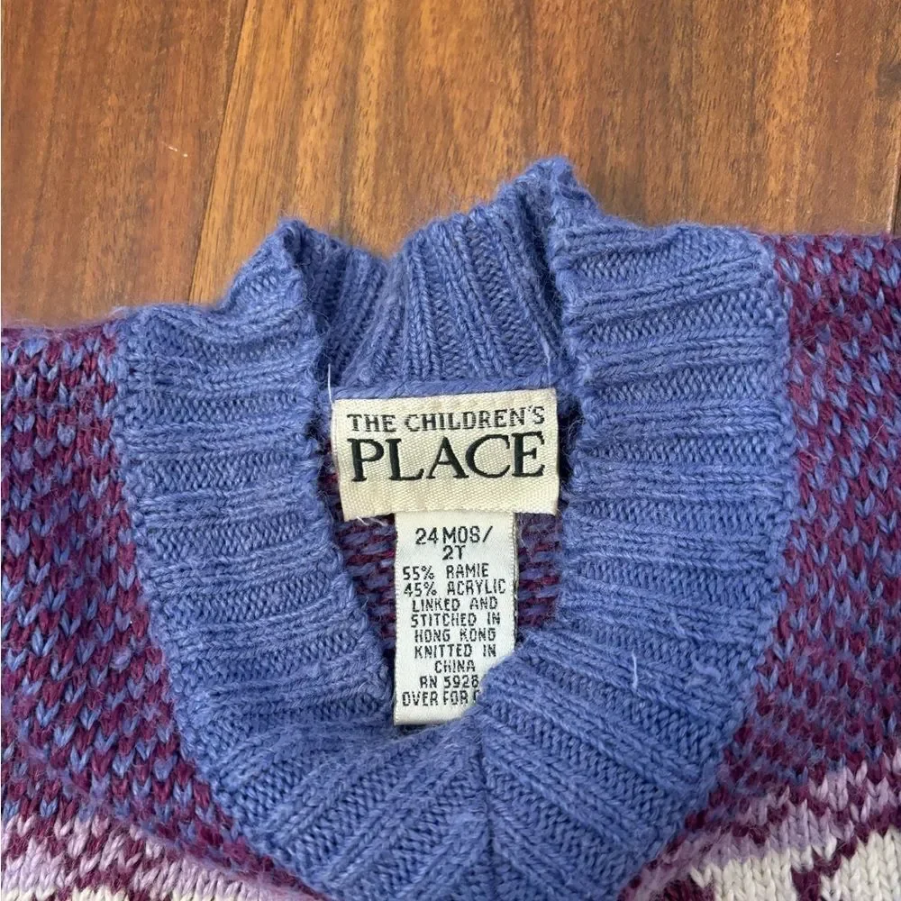 The Children’s Place y2k purple wintery sweater